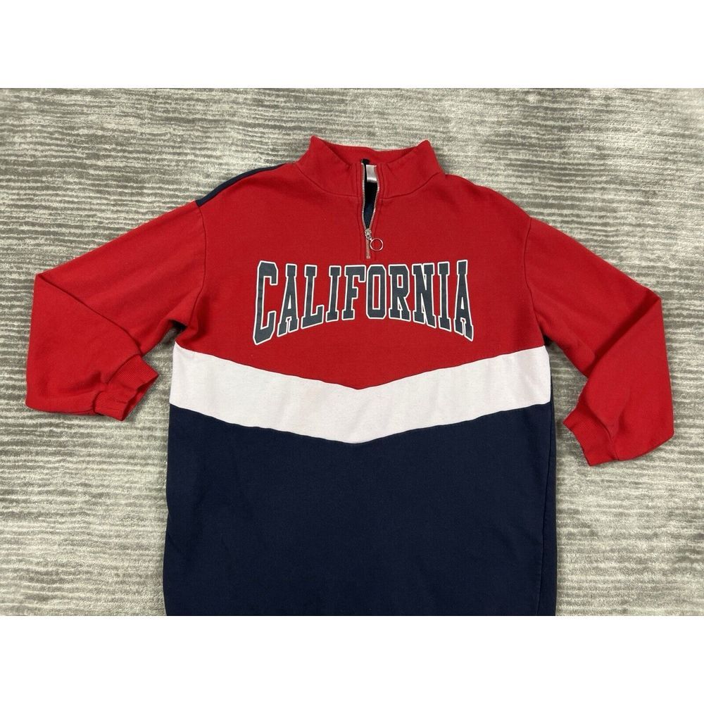 Divided H&M Sweater Mens Large Multicolor California 1/4‎ Zip Longsleeve - Picture 2 of 11